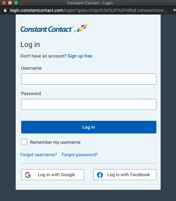 Constant Contact : Login