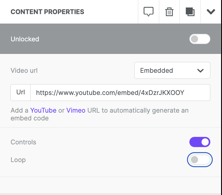 Embed your Vimeo videos and loop them