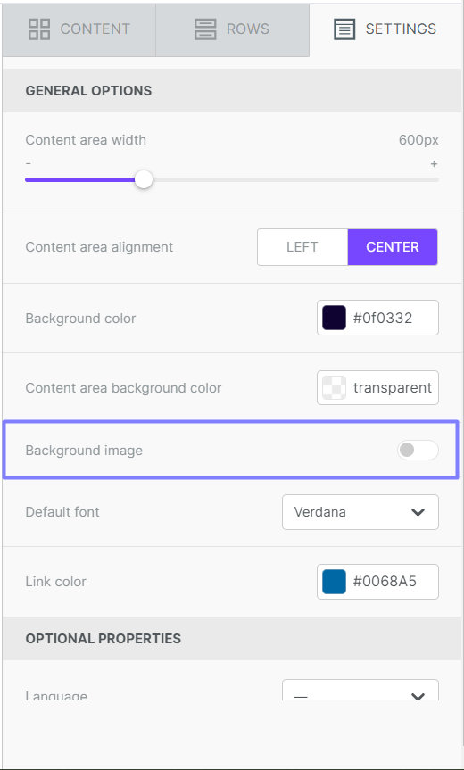 Adding a background image to your designs – BEE Pro Help Center